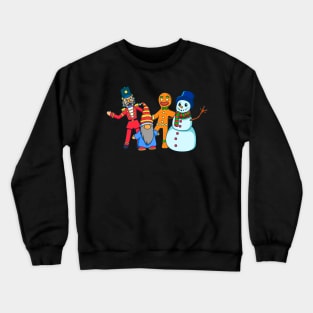 Four Cartoon Friends for Christmas Crewneck Sweatshirt